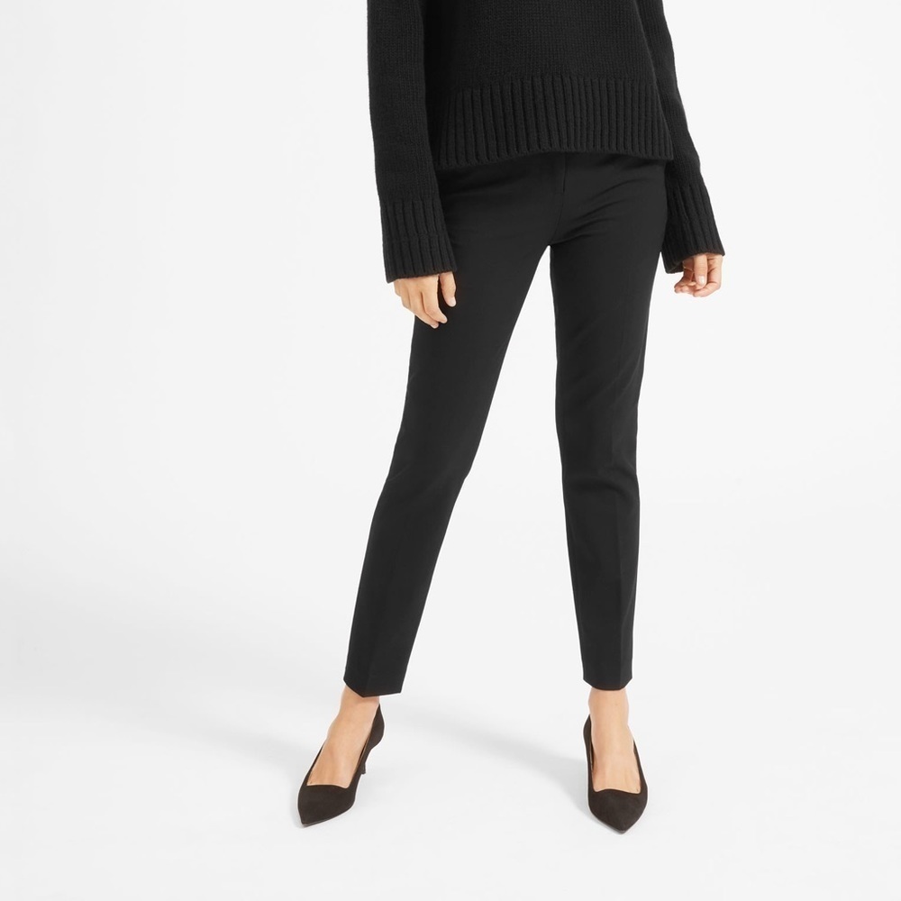 Everlane Black The Slim Wool Ankle Slit Trouser Pant